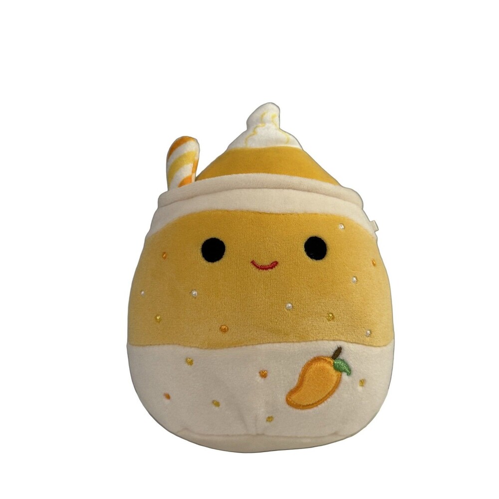 Squishmallows Mango Boba Tea Plush Toy Yellow Orange Drink
